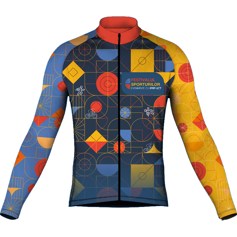 bluza tehnica pentru ciclism cu maneca lunga si fermoar - festivalul sporturilor