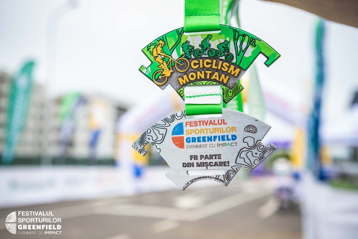 Medalie de participare concurs de ciclism în București - Festivalul Sporturilor Greenfield